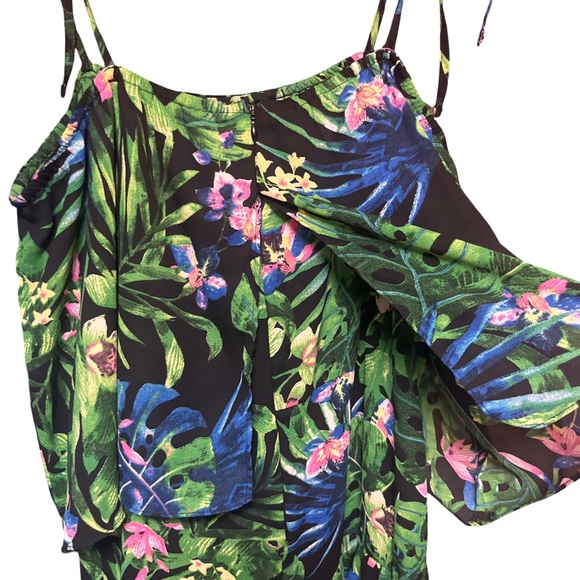 Walter Baker Tasha Tropical Maxi Dress Green And Black Size Medium - Picture 8 of 9